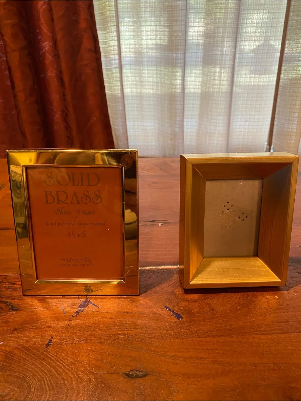 Solid Brass Photo Frame - Gold Finish wooden frame